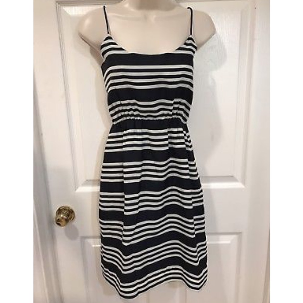 Beautiful J. CREW Dress Navy Blue And White